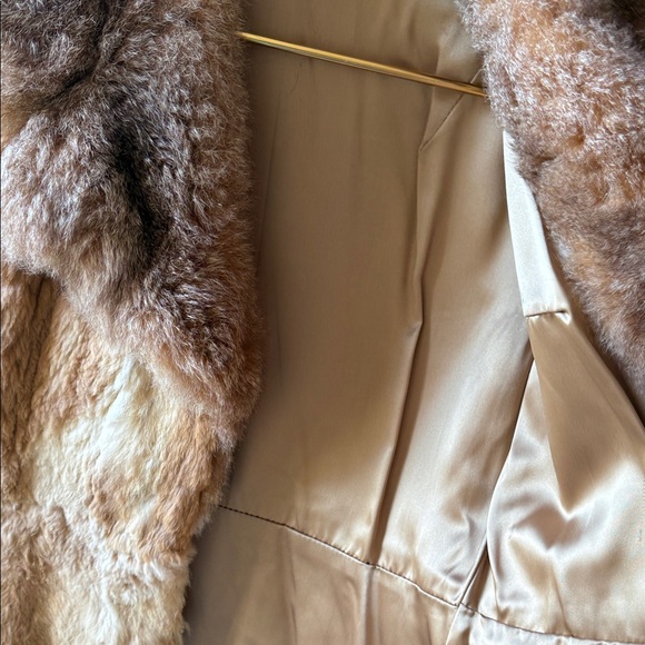 Rabbit Fur Coat Vintage Fur Mob Wife Belted Jacket S/M - Picture 9 of 15